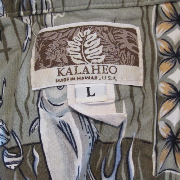 Vtg Hawaiian Shirt KALAHEO Sz M Made in HawaiiFloral Tropical Spearfishing Men - Picture 11 of 11